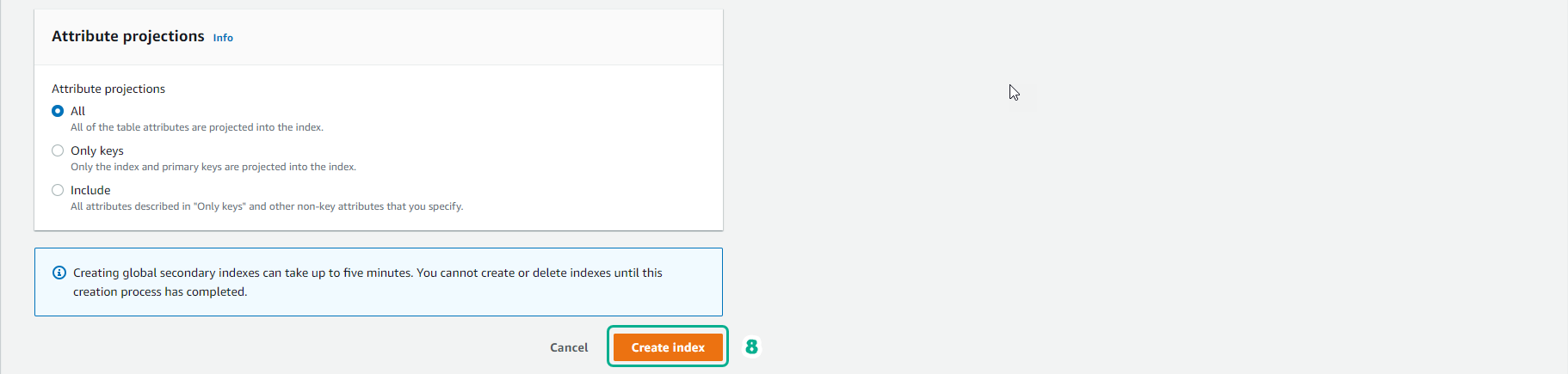 Create Global Secondary Index!